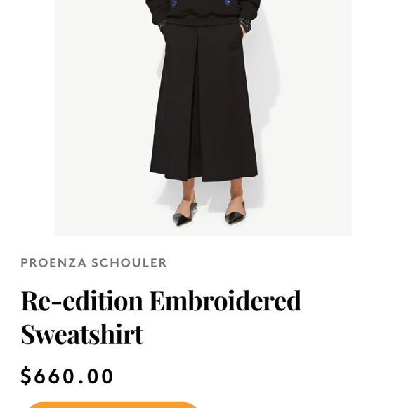 Proenza Schouler Re-edition Embroidered Black Sweatshirt - Picture 7 of 7